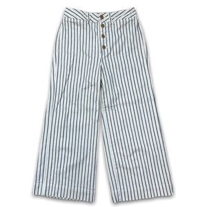 NEW Madewell Emmett wide leg crop blue striped pants size 27